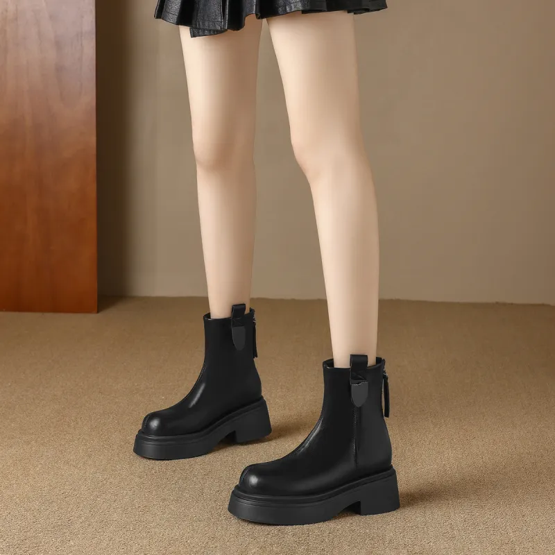 FOXER Ankle Boots Women's Black/Brown-1