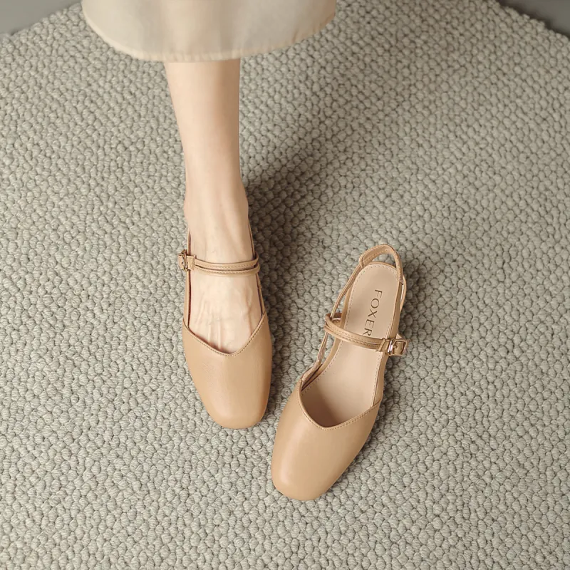 FOXER Chunky Heel Square Toe Roman Sandals Women's-2