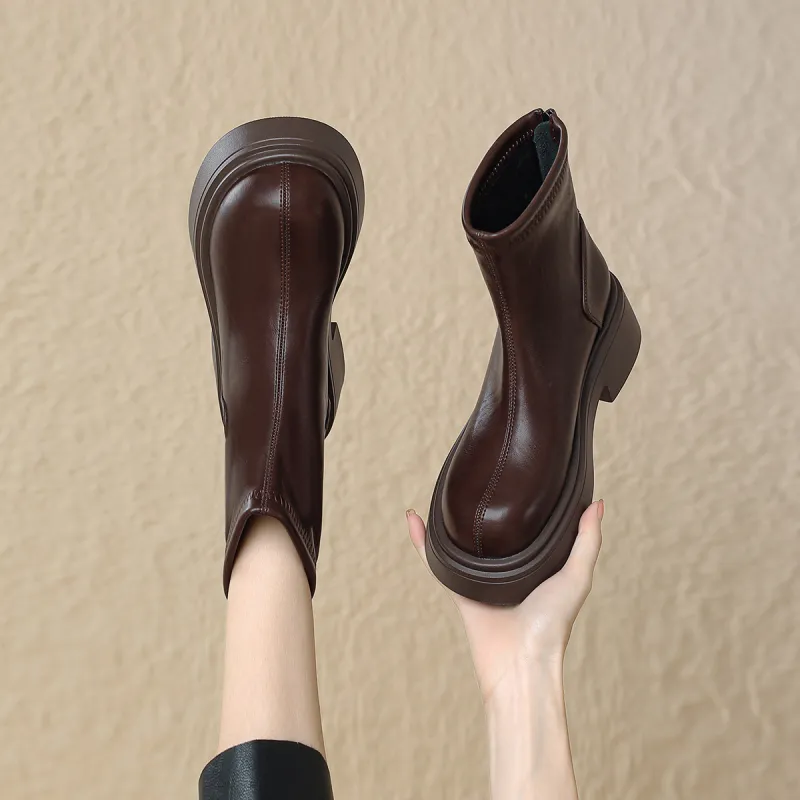 FOXER Ankle Boots Women's Black/Brown-8