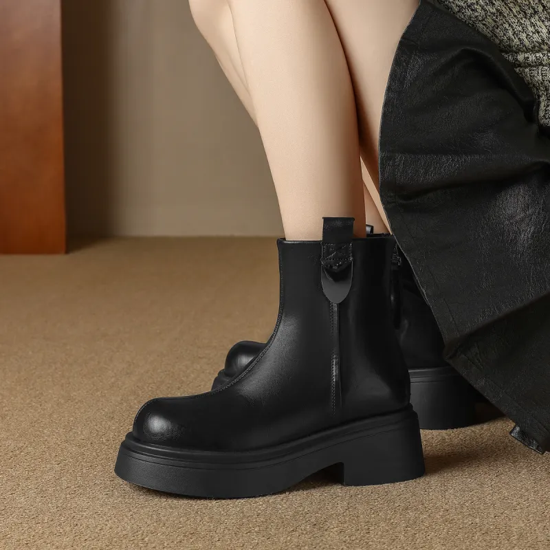 FOXER Ankle Boots Women's Black/Brown-4