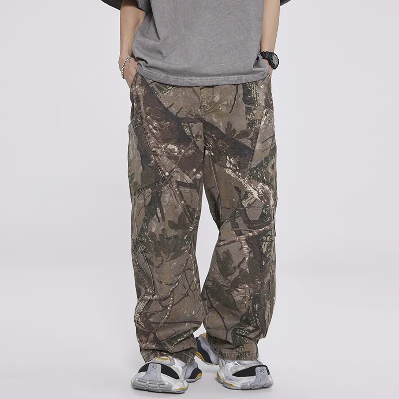 【dme】 Casual Pants Men's Brown Branch Camouflage-6