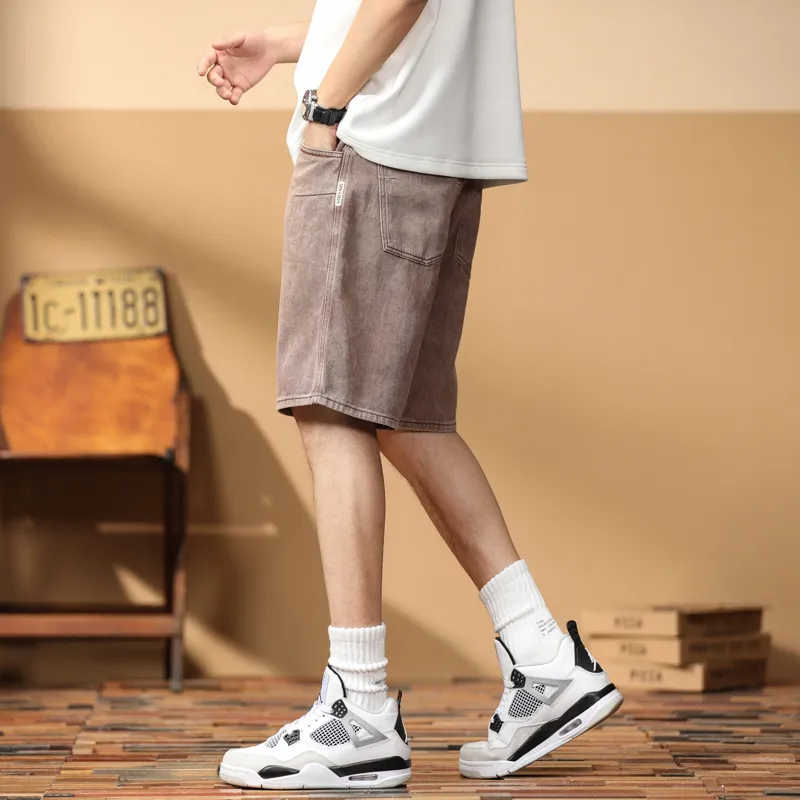 【dme】 Denim Shorts Men's Rusty Red-2