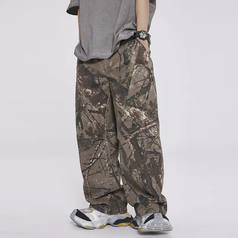 【dme】 Casual Pants Men's Brown Branch Camouflage-4