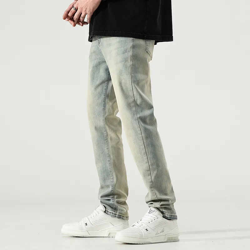 【dme】 Jeans Men's Yellow Mud Dye-4