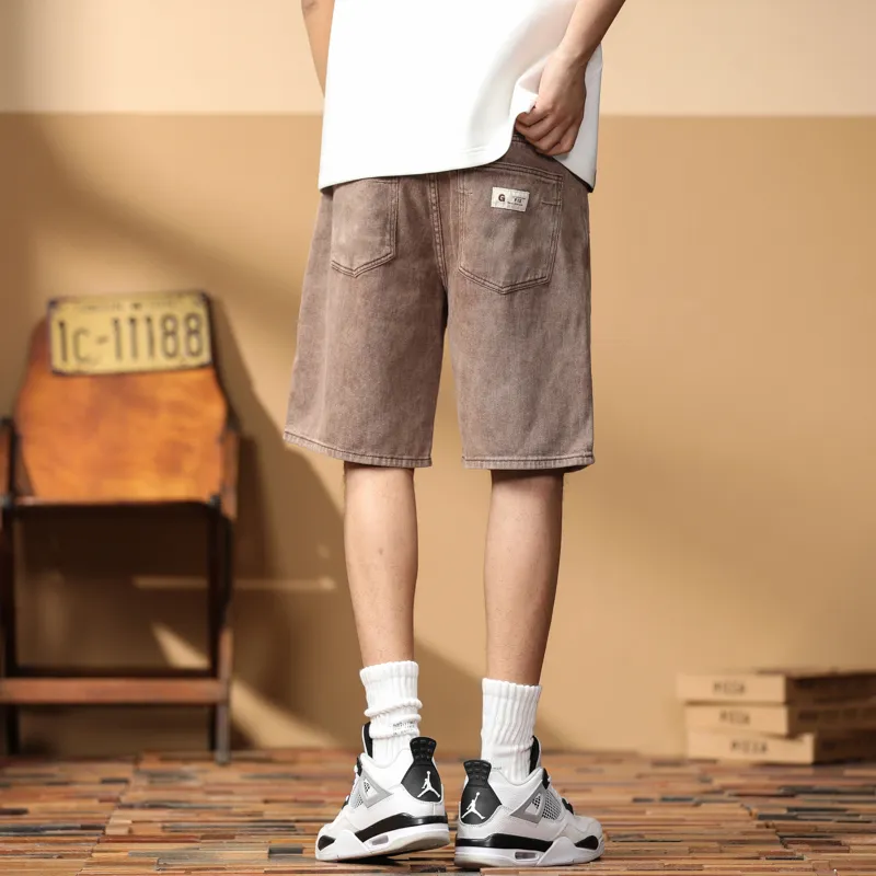 【dme】 Denim Shorts Men's Rusty Red-4