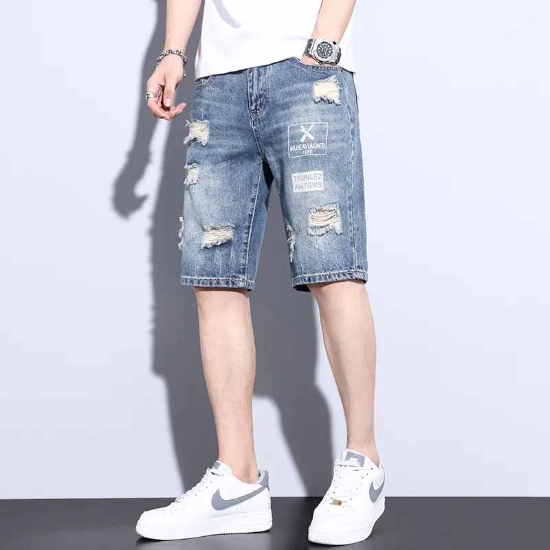 Dme Denim Shorts Men Blue-2