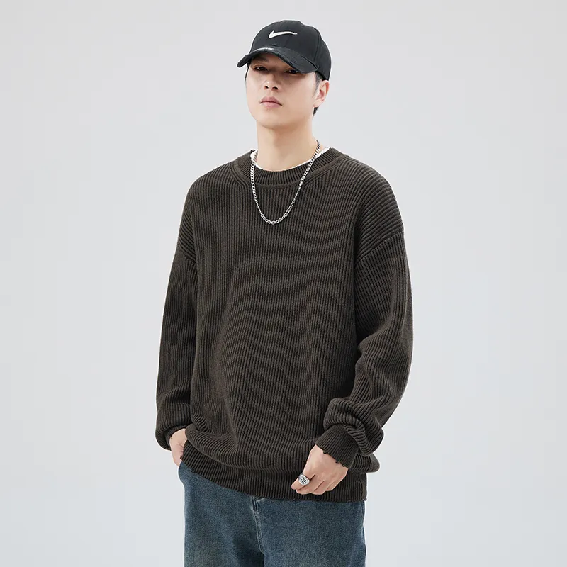 【dme】 Knitwear Men's Coffee Green-2