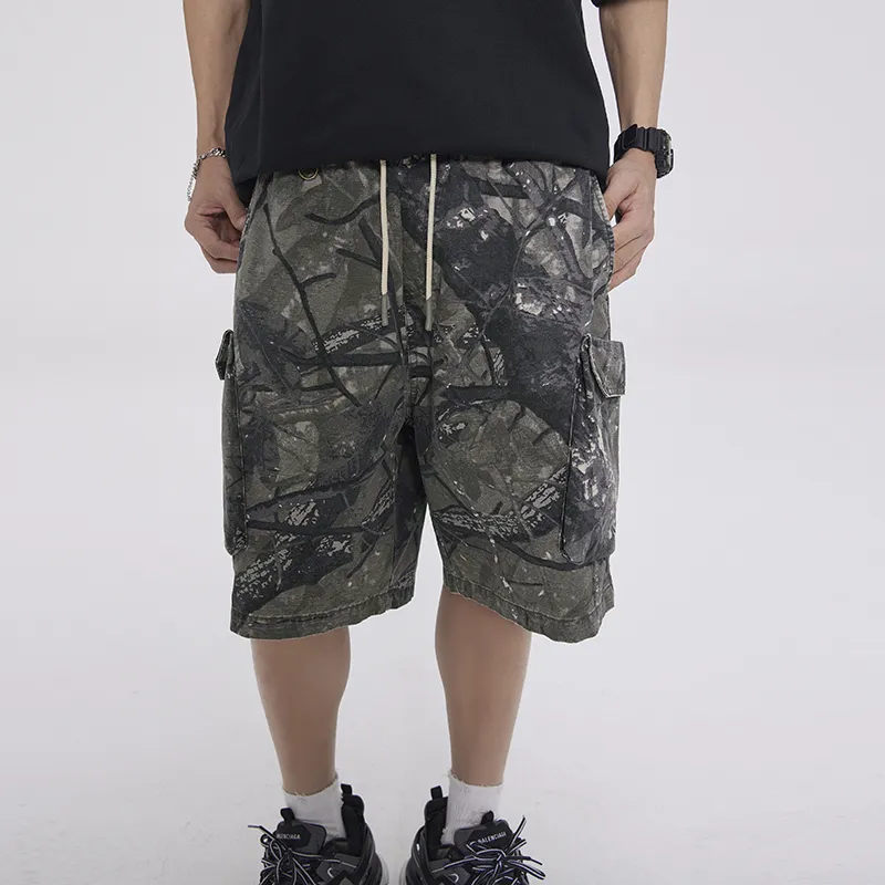 【dme】 Casual Shorts Men's Gray Branch Camouflage-6
