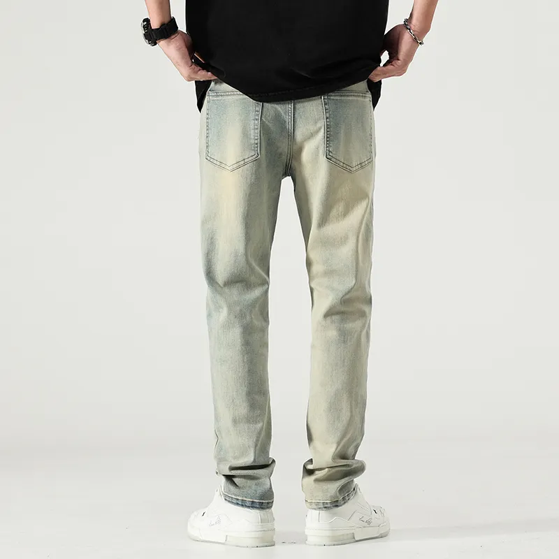 【dme】 Jeans Men's Yellow Mud Dye-6