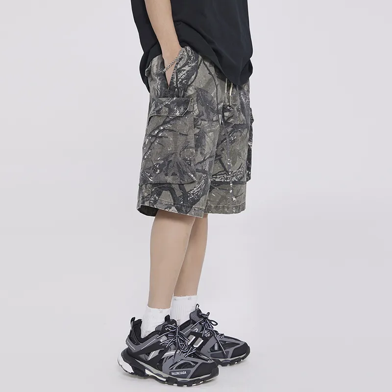 【dme】 Casual Shorts Men's Gray Branch Camouflage-3