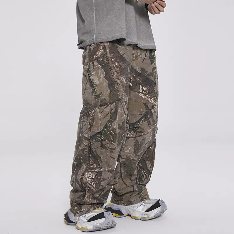 【dme】 Casual Pants Men's Brown Branch Camouflage-5