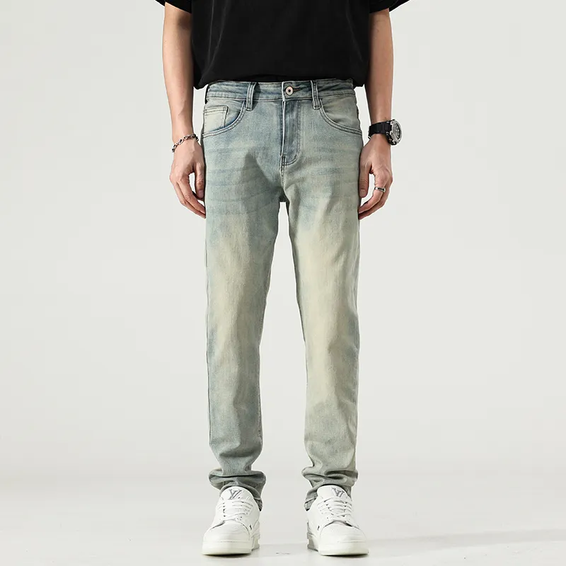 【dme】 Jeans Men's Yellow Mud Dye-2
