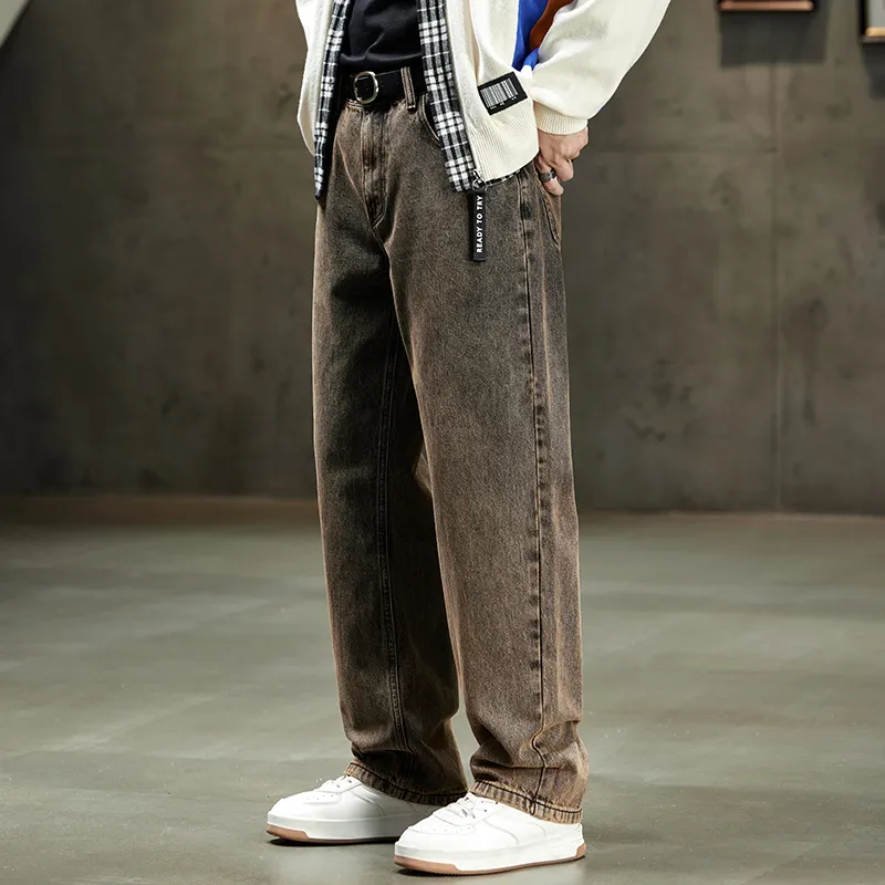 【dme】 Jeans Men's Yellow Sand Black-3