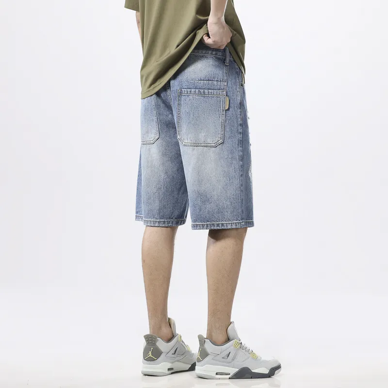 Dme Denim Shorts Unisex Dark Blue-4