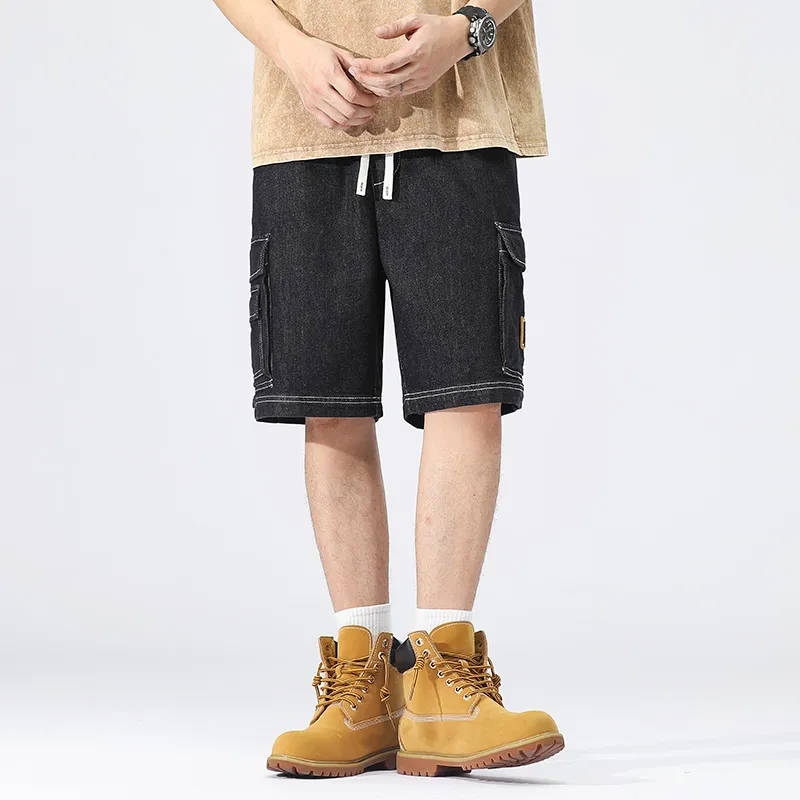 Dme Denim Shorts Unisex Black-4