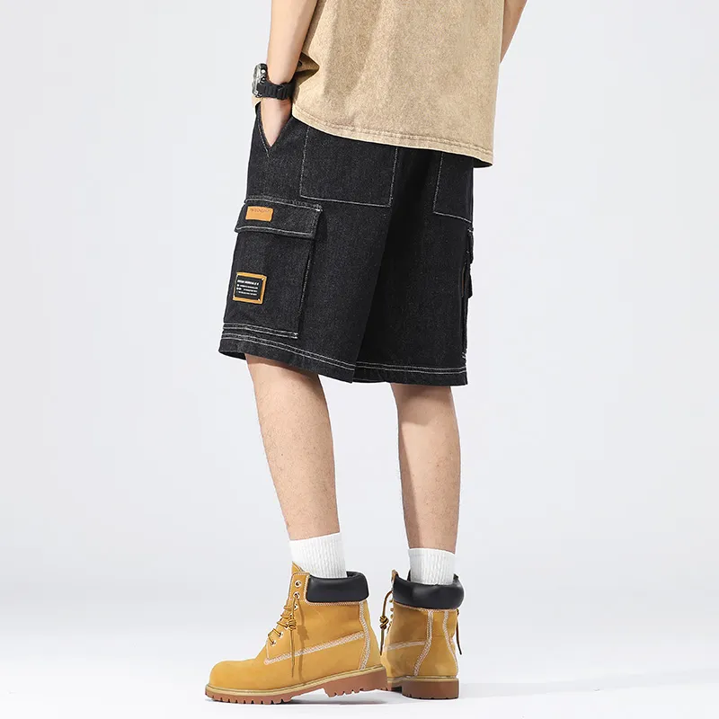 Dme Denim Shorts Unisex Black-1