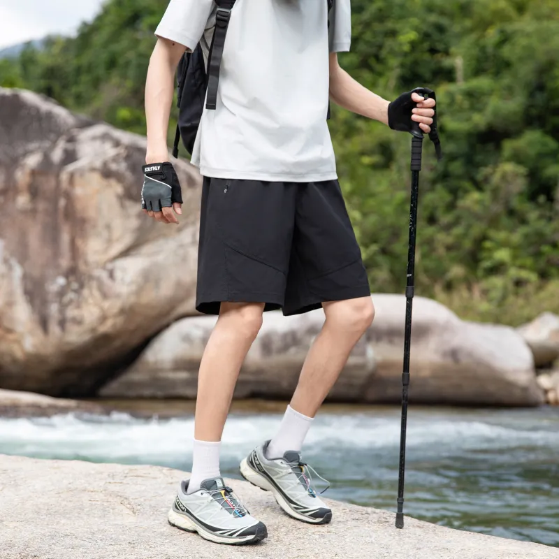 Casual Moisture Absorption Quick Dry Breathable Zip Pocket Self Storing Shorts Unisex-11