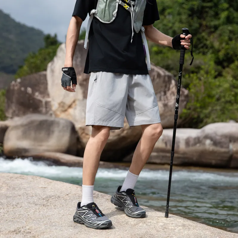 Casual Moisture Absorption Quick Dry Breathable Zip Pocket Self Storing Shorts Unisex-15