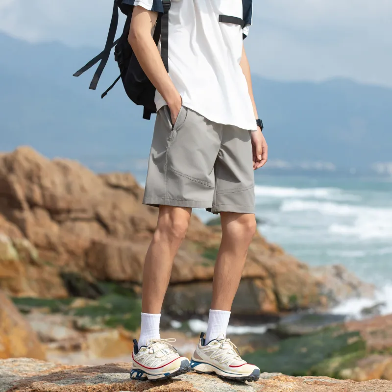 Casual Moisture Absorption Quick Dry Breathable Zip Pocket Self Storing Shorts Unisex-7