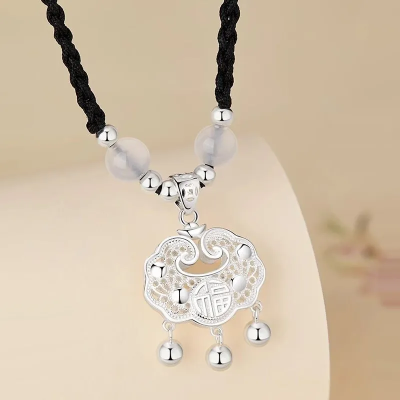 Zhou Jifeng 999 Fine Silver Necklaces Unisex-4