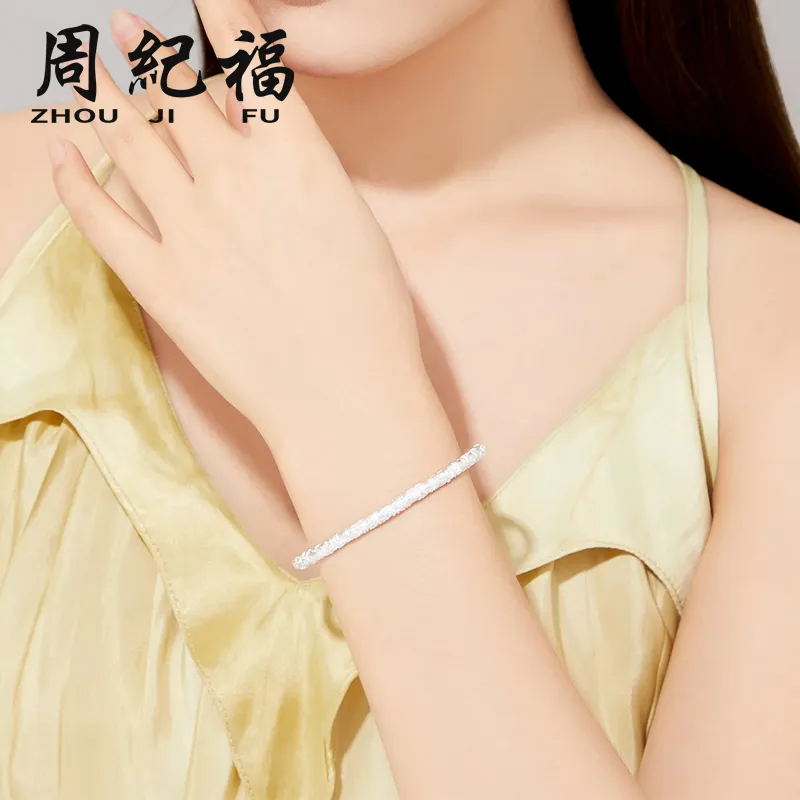 Zhou Jifeng 999 Fine Silver Bangles Women's-5