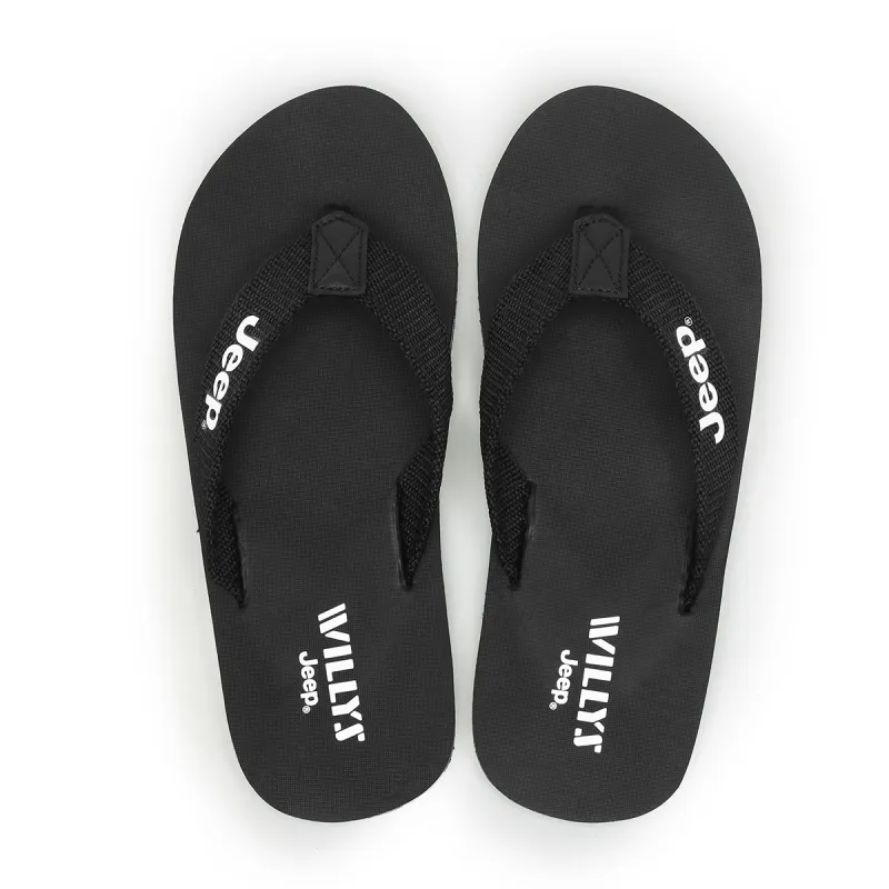 Jeep Rubber Sole Quiet Odor Resistant Abrasion Resistant Slip Resistant Quick Dry Flip Flops Unisex-3