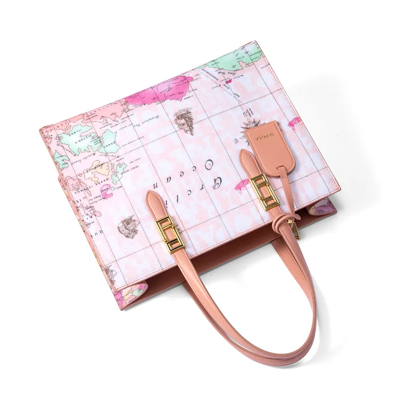 PAPRIKA Cow Leather With PVC Tote Bag, Shoulder Bag, Handbag Women's Multicolor-4