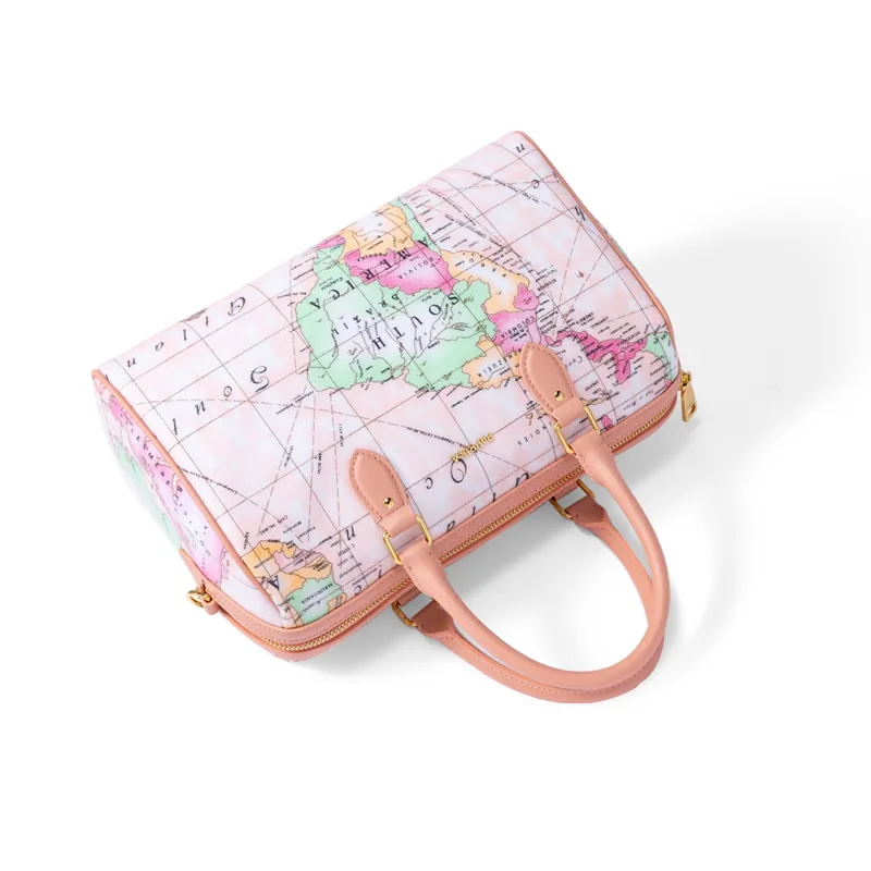 PAPRIKA Cow Leather Boston Bag, Shoulder Bag, Crossbody Bag, Handbag Women's Multicolor-4