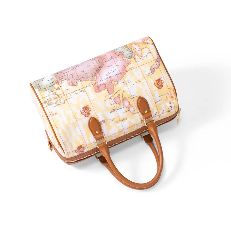 PAPRIKA Cow Leather Boston Bag, Shoulder Bag, Crossbody Bag, Handbag Women's Multicolor-9