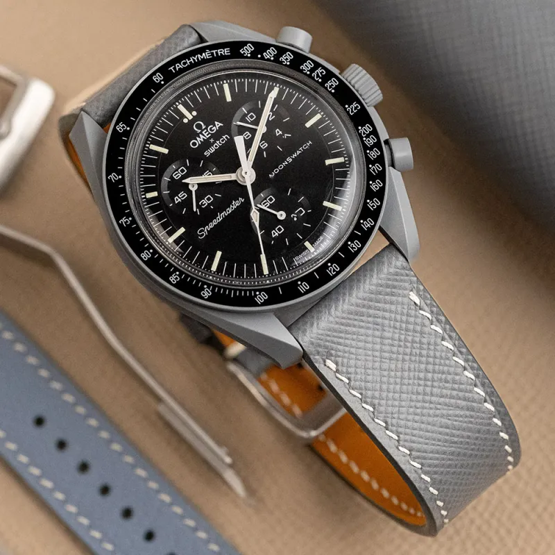 Benchmark Omega Swatch Compatibility Watch Band 75/115mm Genuine Leather Material-1