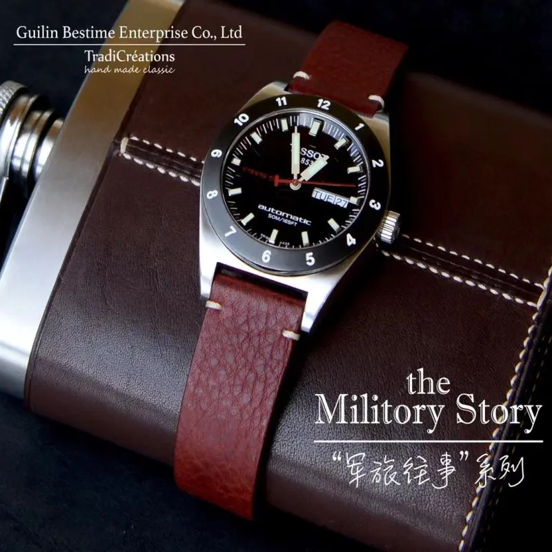 Benchmark Military Memories Collection Watch Bands IWC Applies 115/75mm Cowhide Leather Material Unisex-4