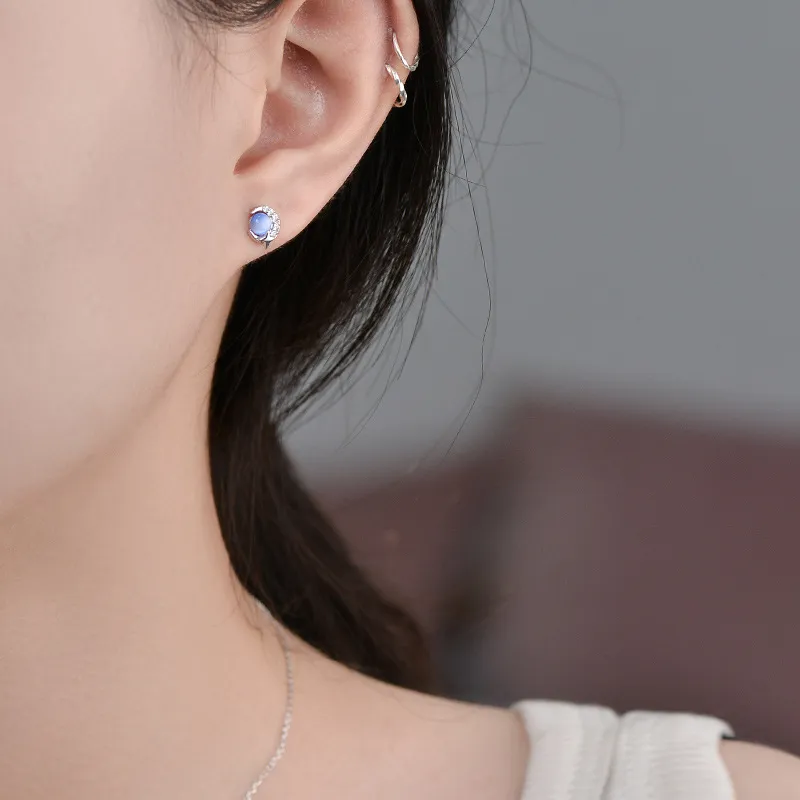 LAA 999 Fine Silver Stud Earrings Women's-2