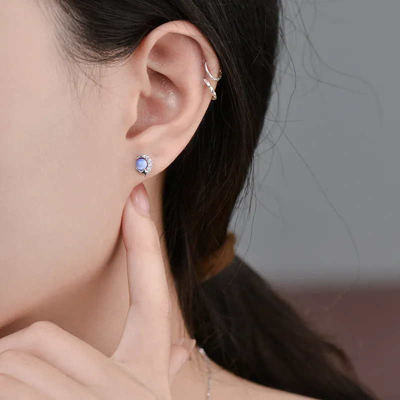 LAA 999 Fine Silver Stud Earrings Women's-1
