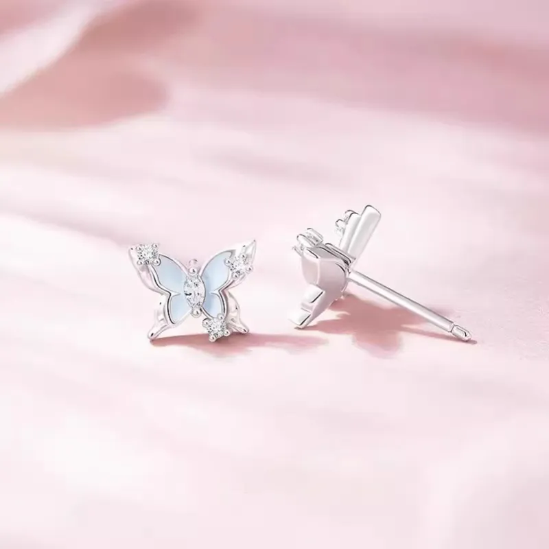 LAA 925 Sterling Silver Stud Earrings Women's-2