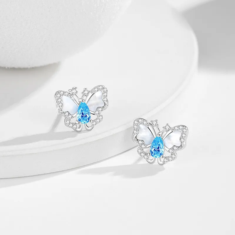 LAA 925 Sterling Silver Stud Earrings Women's-2