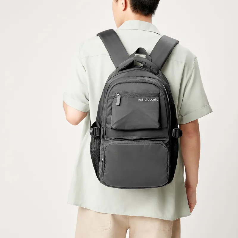 RED DRAGONFLY Fabric Backpack Men's Knight Black/Dark Gray-12