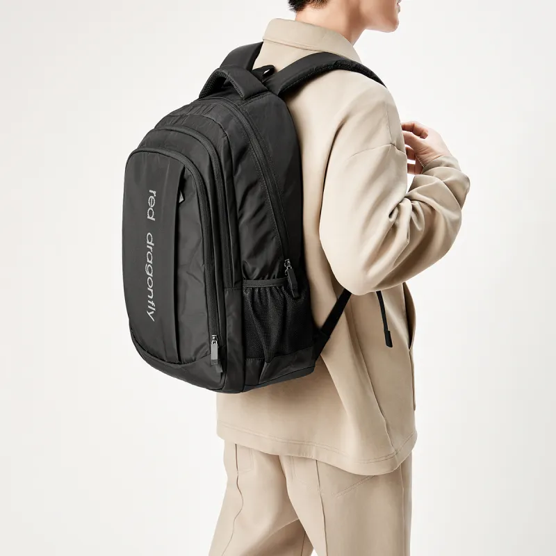 RED DRAGONFLY Fabric Double Shoulder Backpack Travel Bag Backpack Regular Men Knight Black-1