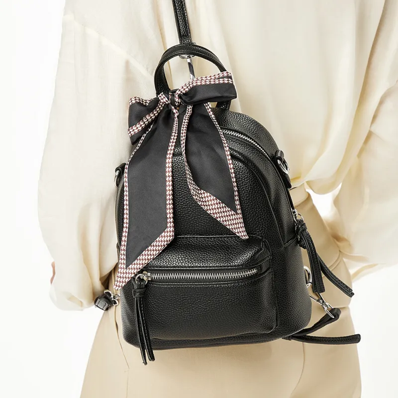 RED DRAGONFLY PU Backpack, Shoulder Bag, Handbag Regular Women's Black Apricot Camel-1