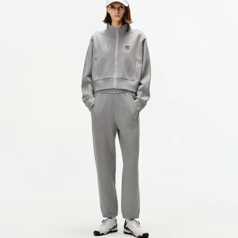 Biyin Leufen x Harvard Knitted Sweatpants Women's Heather Gray-2