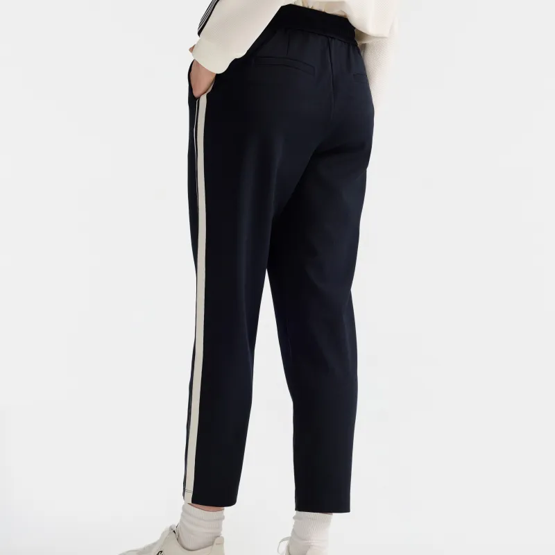 Biyin Leufen Casual Pants Women's Navy Blue-3
