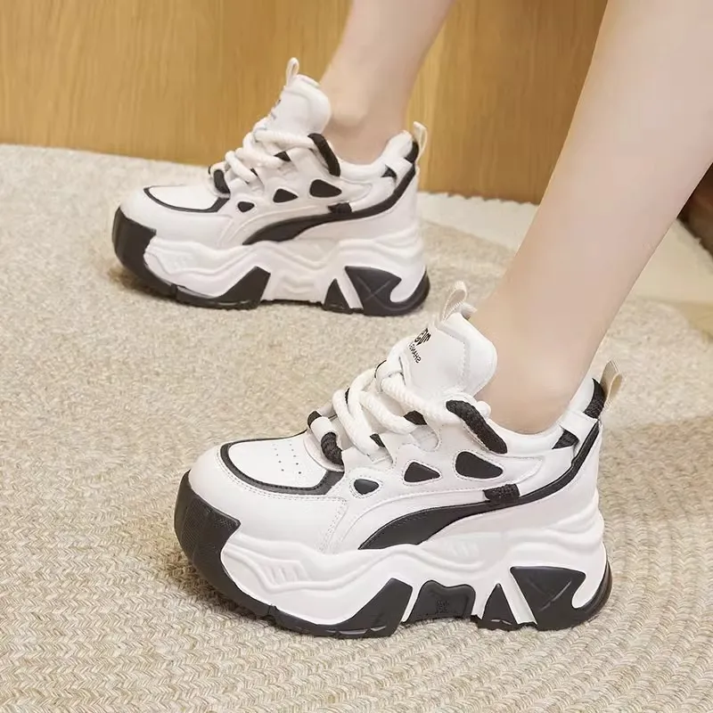 NUNZ Anti Slip And Wear Resistant Height Increasing Low Top Chunky Sneakers Women's-5