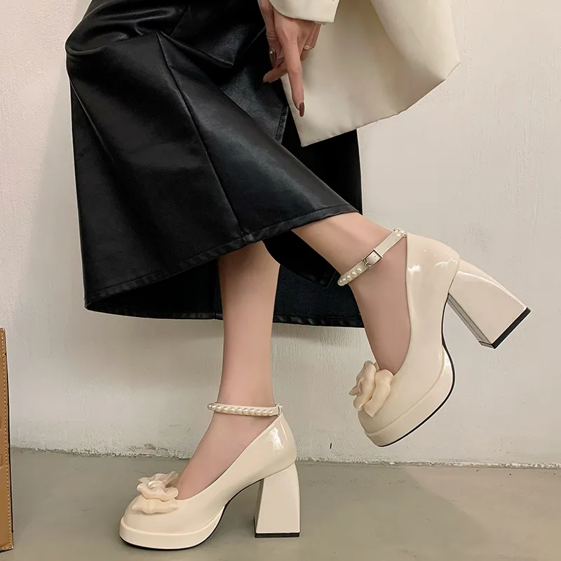 NUNZ Chunky Heel High Heels Women's-4