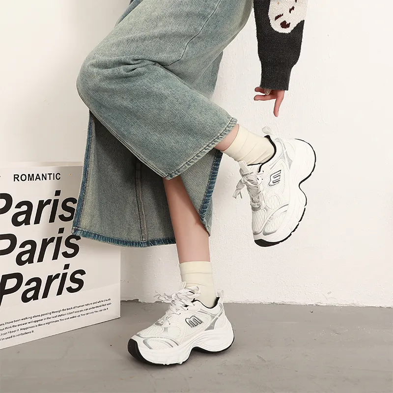 NUNZ Low Top Chunky Sneakers Women's White-7