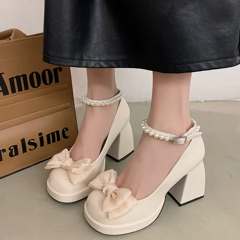 NUNZ Chunky Heel High Heels Women's-5