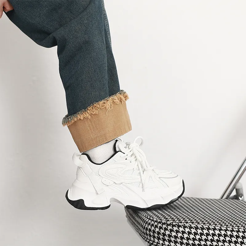 NUNZ Low Top Chunky Sneakers Women's White-7