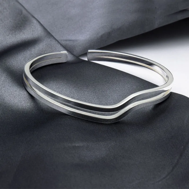 KLFOOK S999 Fine Silver Sterling Silver Bracelets Unisex-2