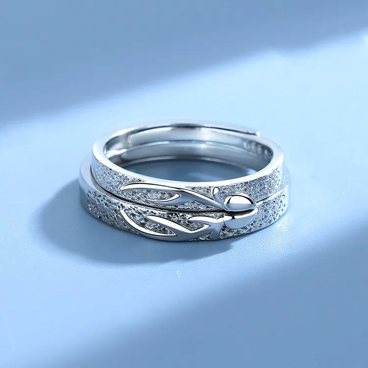 KLFOOK 999 Fine Silver Rings Unisex-4