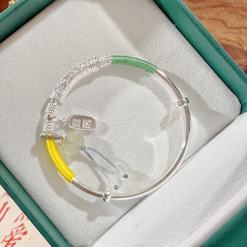 KLFOOK 999 Fine Silver Bangles Women's-1