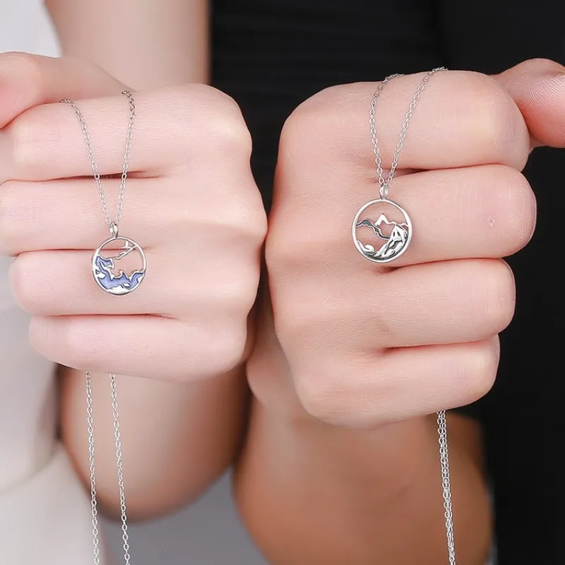 KLFOOK 999 Fine Silver Necklaces Unisex-2
