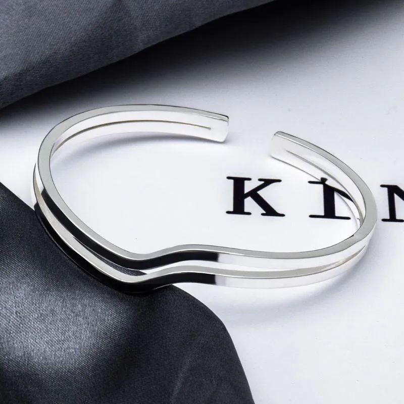KLFOOK S999 Fine Silver Sterling Silver Bracelets Unisex-1